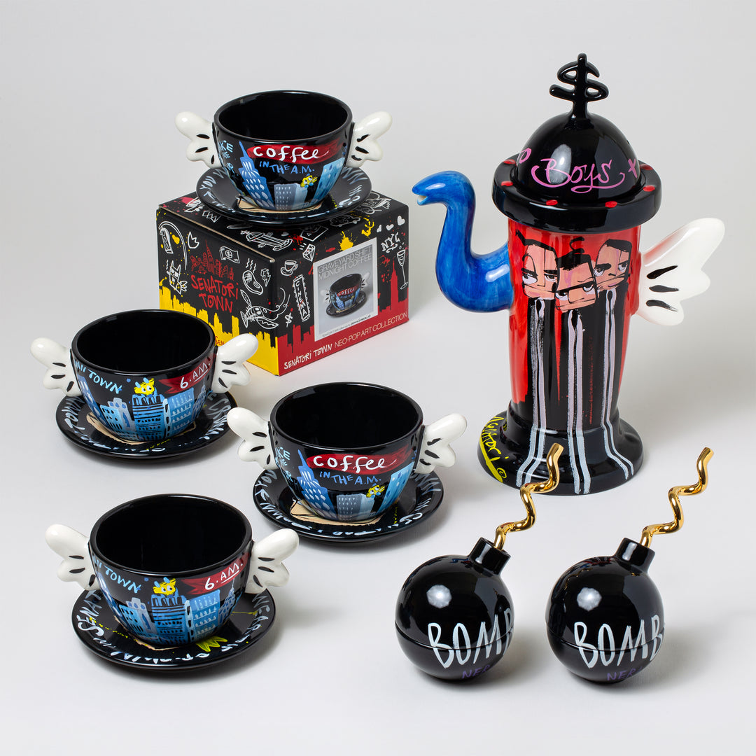 Senatori Town Coffee Table ware - The Black Set